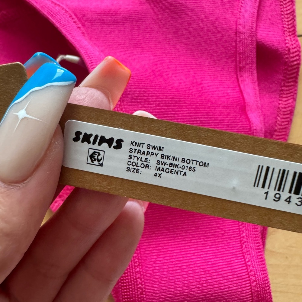 skims knit swim strappy bikini bottom - Picture 2 of 2